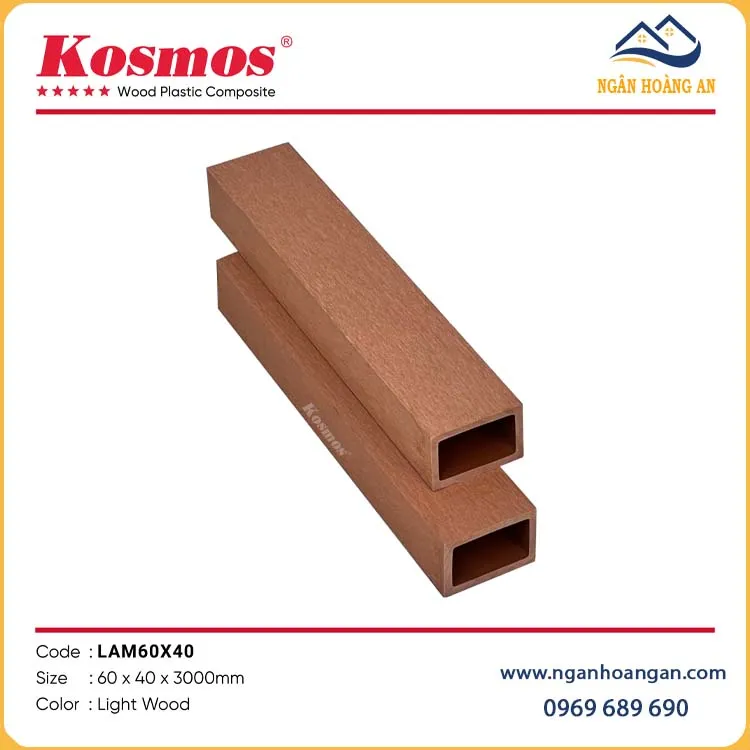 Lam Hộp Che Nắng Gỗ Nhựa Ngoài Trời Kosmos LAM60x40