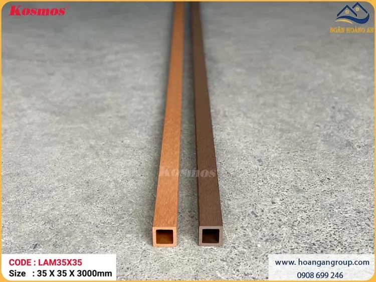 Thanh Lam Hộp Gỗ Nhựa Ngoài Trời Kosmos LAM35x35 Coffee