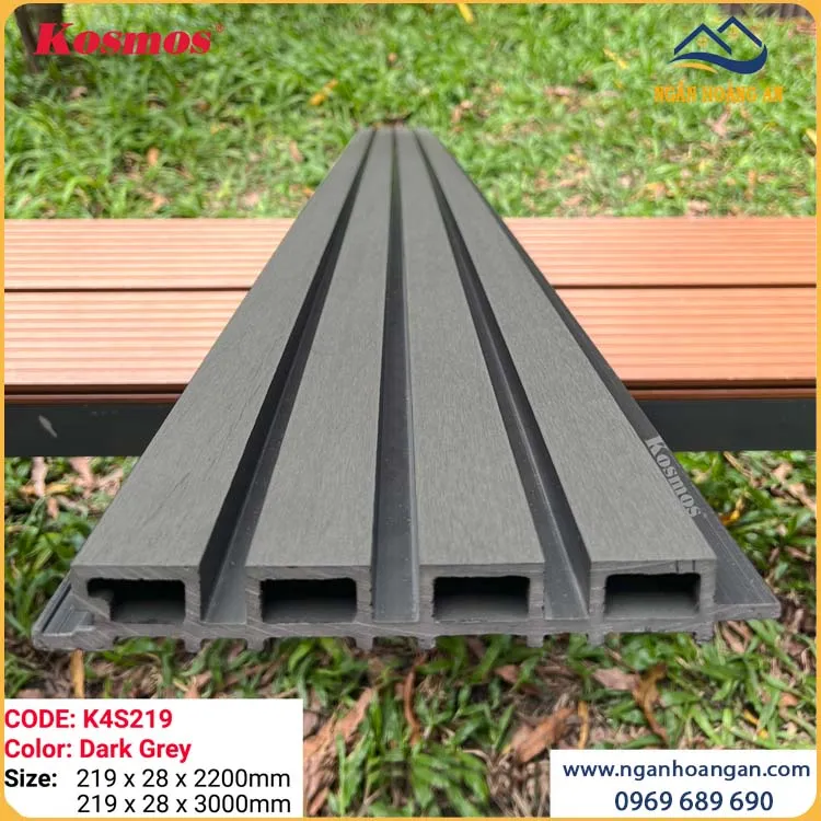 Ốp Tường Ốp Trần Lam Sóng Gỗ Nhựa Ngoài Trời Kosmos K4S219