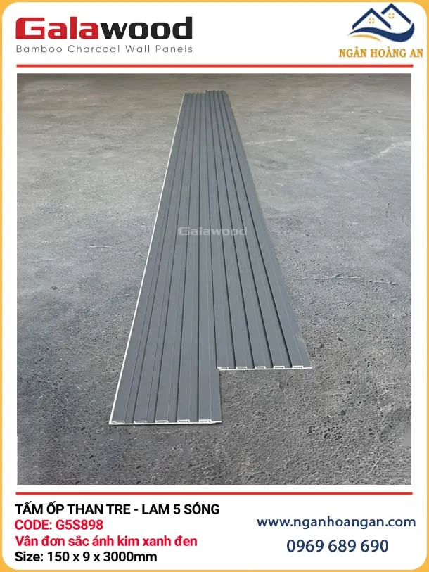 Lam Sóng Than Tre Vân Đơn Sắc Ánh Kim Xanh Đen Galawood G5S898