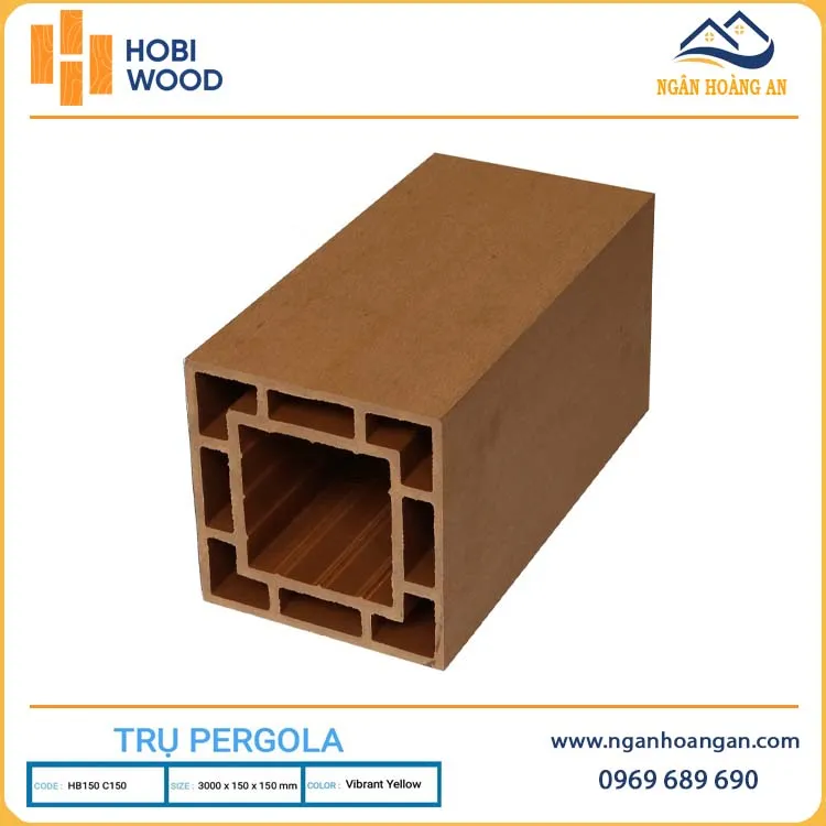 Lam Trụ Giàn Hoa Pergola Gỗ Nhựa Ngoài Trời Hobiwood Vibrant Yellow