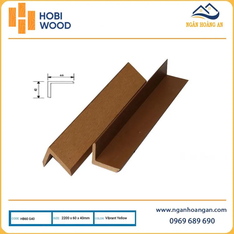 Nẹp Chữ V40x60 Gỗ Nhựa Ngoài Trời Hobiwood HB60G40 