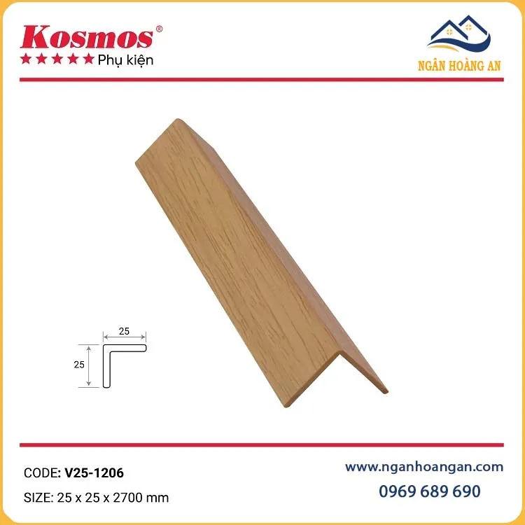 Nẹp Góc V25x25 Sàn Gỗ Sàn Nhựa Kosmos 