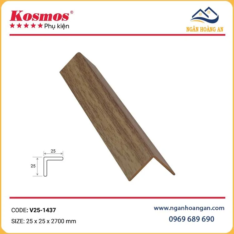 Nẹp Góc V25x25 Sàn Gỗ Sàn Nhựa Kosmos 