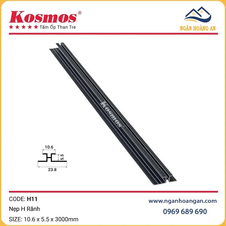 Phụ Kiện Nẹp Nhôm Tấm Ốp Than Tre Kosmos 5mm
