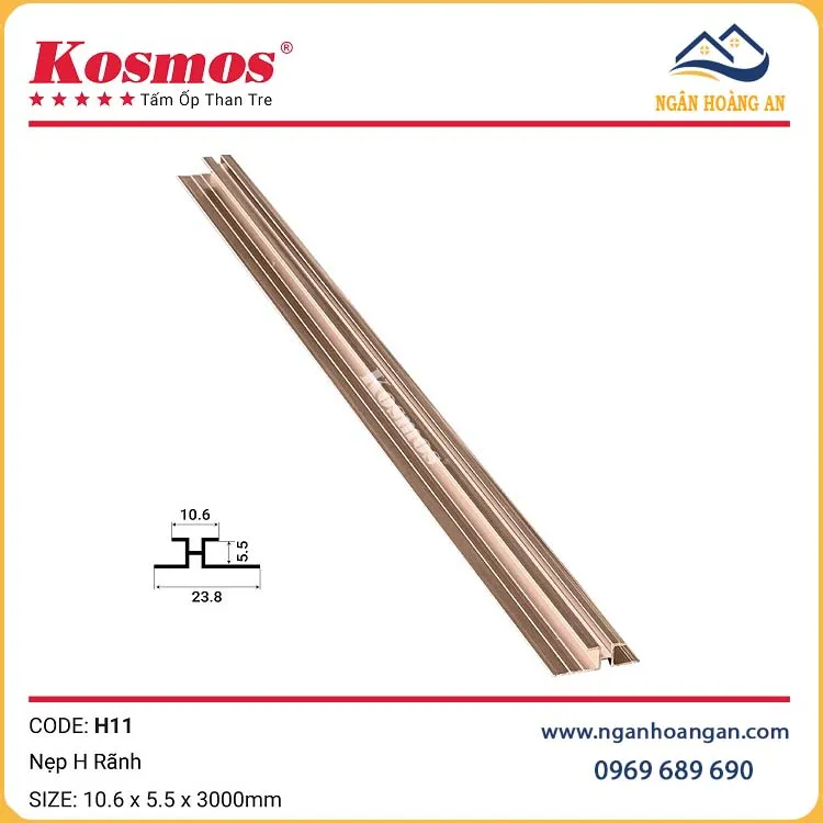 Phụ Kiện Nẹp Nhôm Tấm Ốp Than Tre Kosmos 5mm