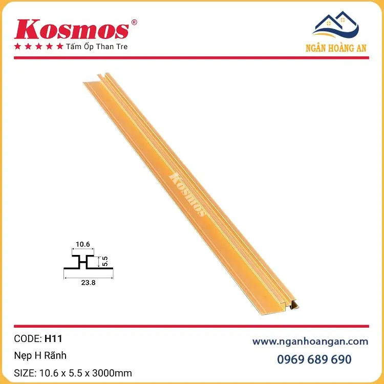 Phụ Kiện Nẹp Nhôm Tấm Ốp Than Tre Kosmos 5mm