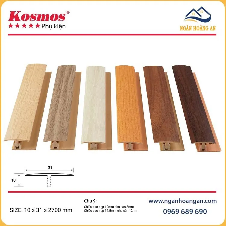 Nẹp Nhựa T Kết Nối Sàn Gỗ Sàn Nhựa Kosmos T-1206
