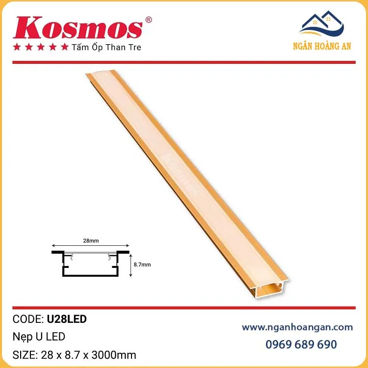 Phụ Kiện Nẹp Nhôm Tấm Ốp Than Tre Kosmos Màu Vàng 8mm