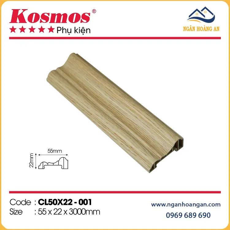 Phào Chỉ Lệch Trang Trí Nhựa Giả Gỗ Kosmos VC70X30 