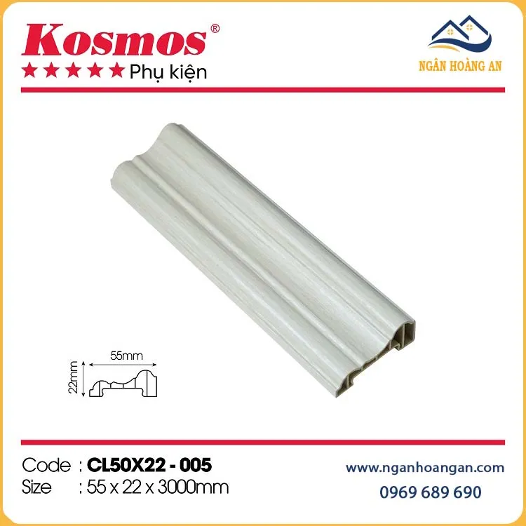 Phào Chỉ Lệch Trang Trí Nhựa Giả Gỗ Kosmos VC70X30 