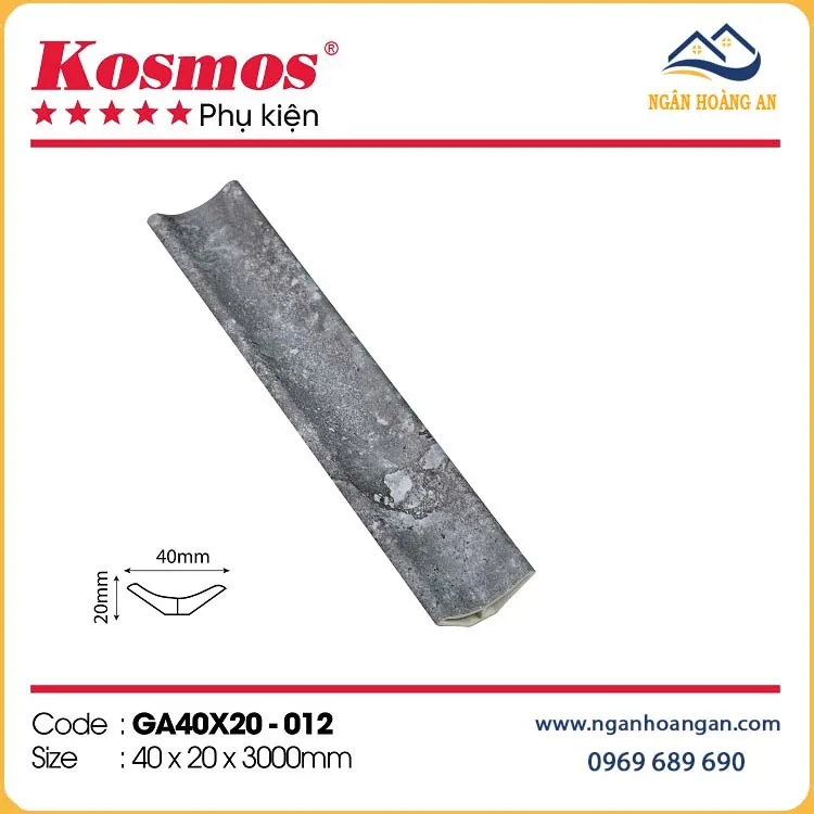 Phào Góc Âm GA40X20 Nhựa Giả Gỗ Kosmos