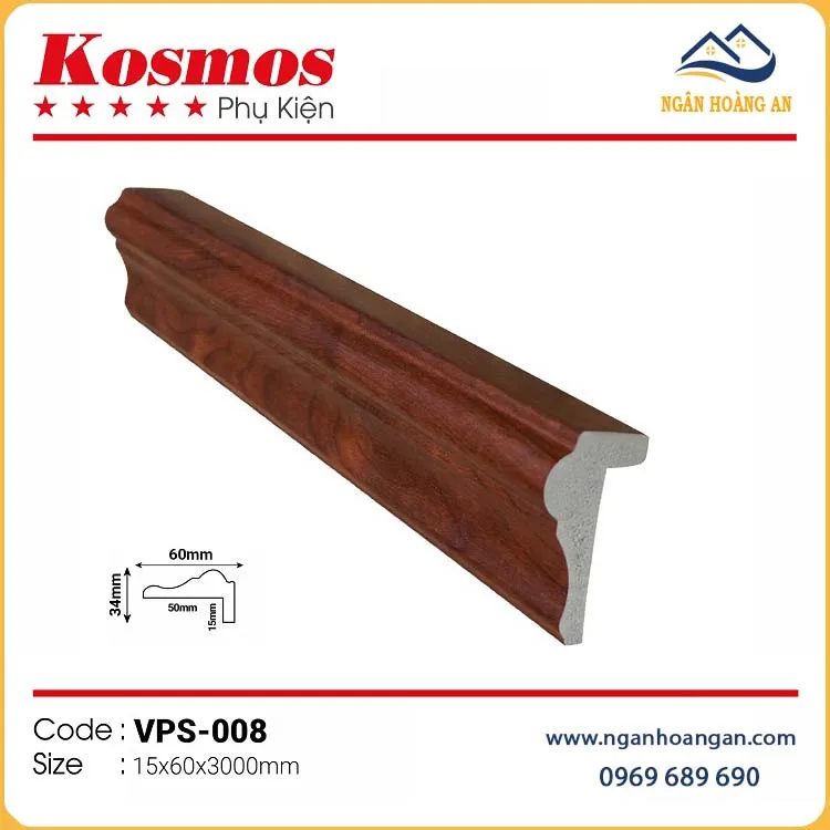 Phào Kết Thúc Trang Trí Nhựa Giả Gỗ Kosmos UVPS