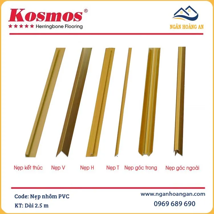 Phụ Kiện Nẹp Nhôm Góc Trong Nối Tấm PVC Giả Đá Màu Vàng