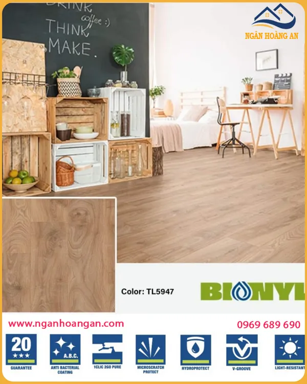 Sàn Gỗ Công Nghiệp Binyl Đức TL5947 Dày 8mm