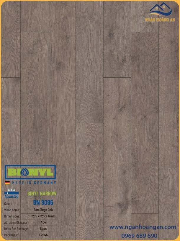 Sàn Gỗ Công Nghiệp Binyl Đức BN8096 Dày 12mm