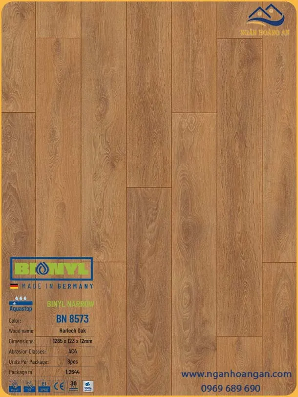 Sàn Gỗ Công Nghiệp Binyl Đức BN8573 Dày 12mm