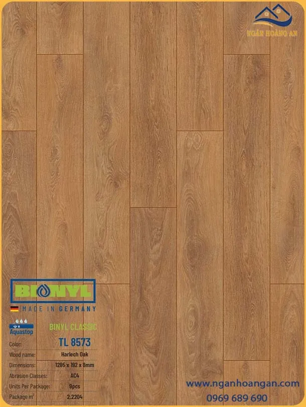 Sàn Gỗ Công Nghiệp Binyl Đức TL8573 Dày 8mm