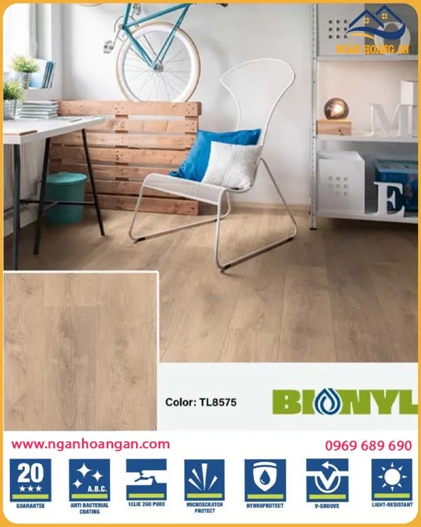 Sàn Gỗ Công Nghiệp Binyl Đức TL8575 Dày 8mm