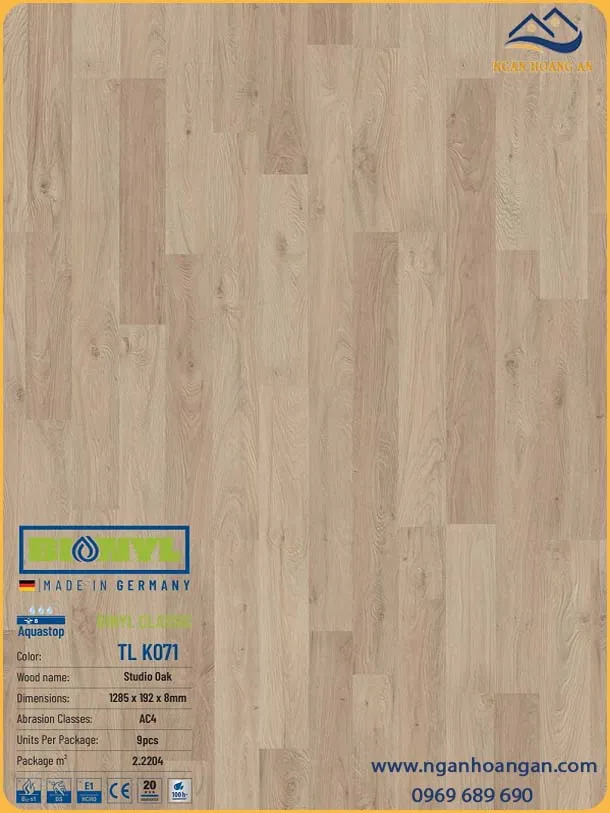 Sàn Gỗ Công Nghiệp Binyl Đức TLK701 Dày 8mm 