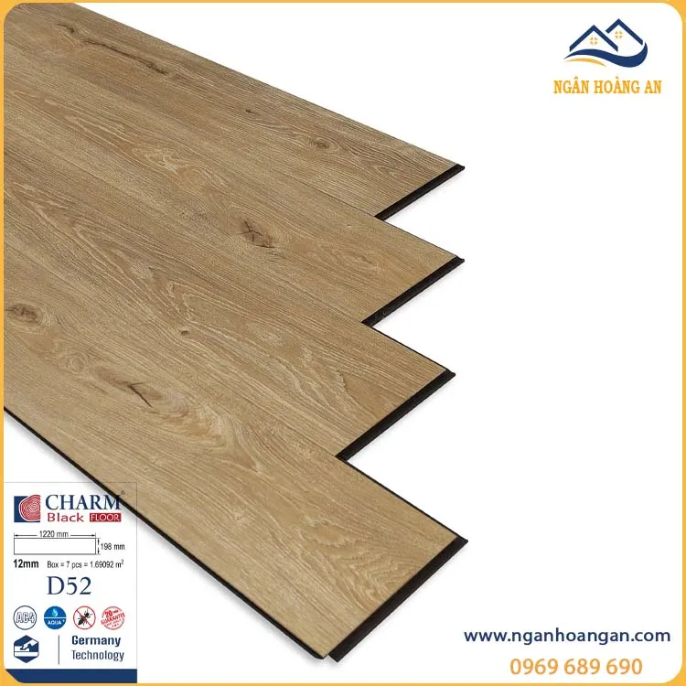Sàn Gỗ Công Nghiệp Charmwood D52 Dày 12mm