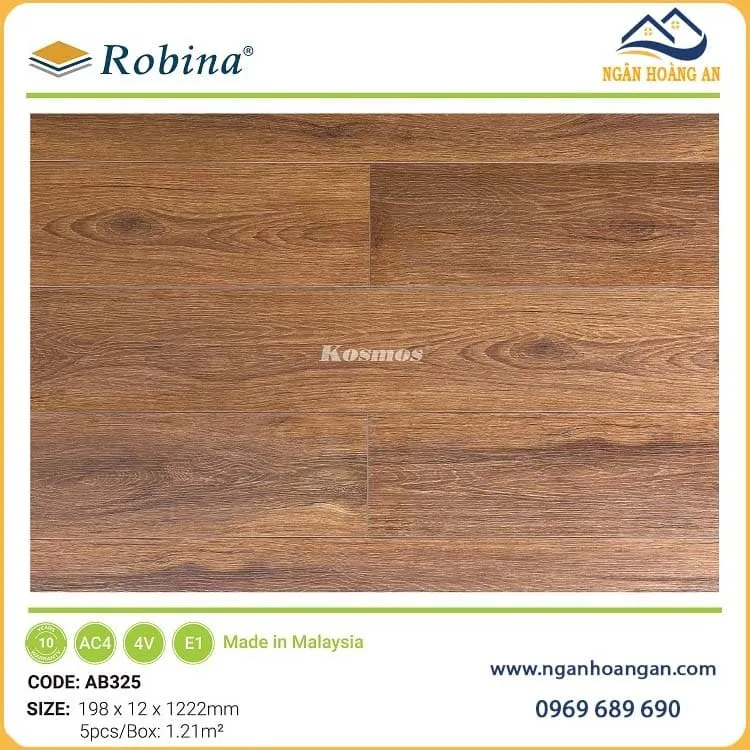 Sàn Gỗ Công Nghiệp 12mm Robina AB325