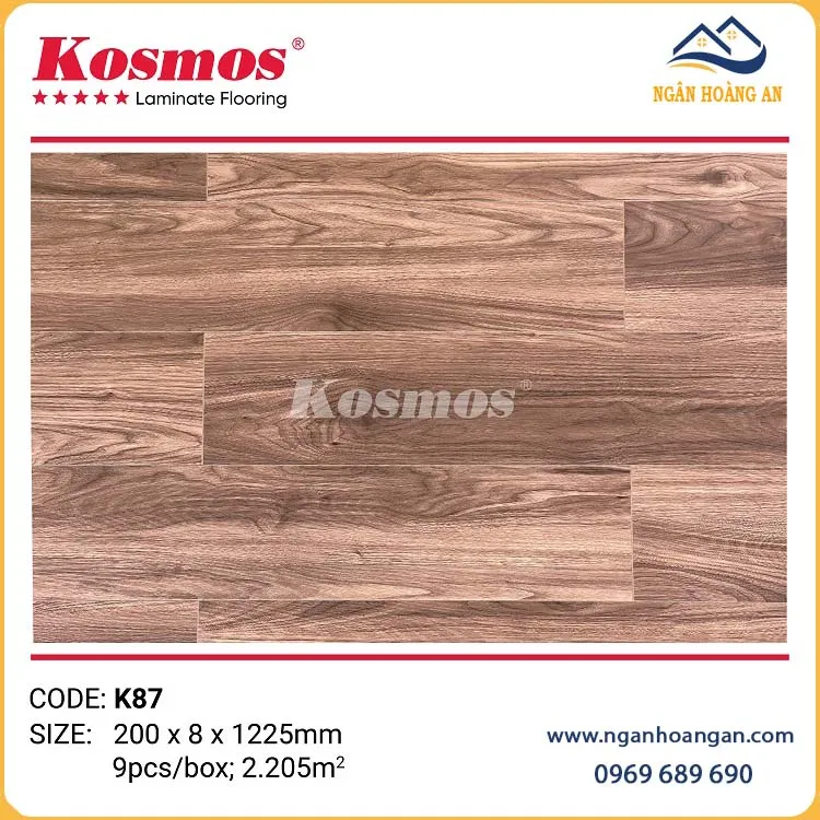 Sàn Gỗ Công Nghiệp Cốt Xanh Kosmos K87 8mm