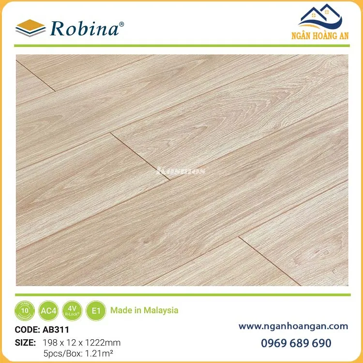 Sàn Gỗ Công Nghiệp Malaysia Robina AB311 12mm