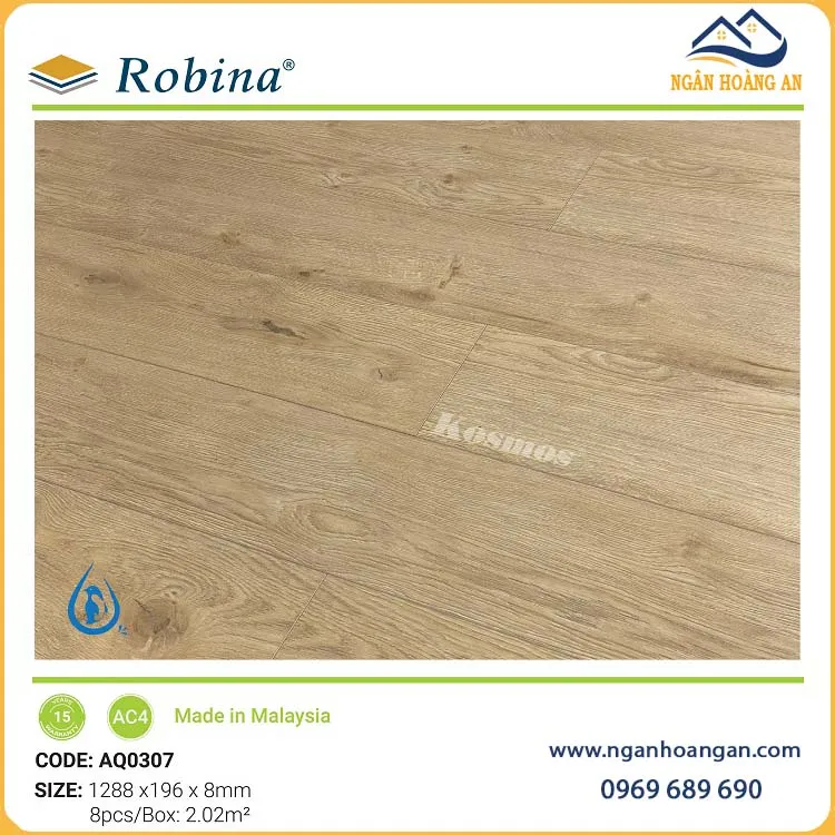 Sàn Gỗ Công Nghiệp Robina Aqua AQ0307 8mm