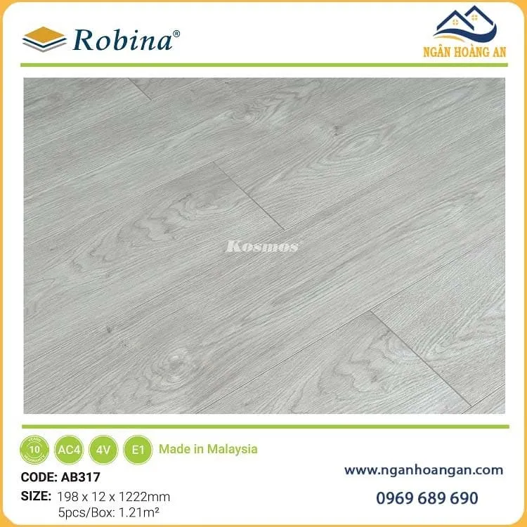 Sàn Gỗ Công Nghiệp Robina AB317 Dày 12mm