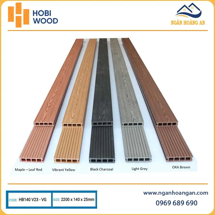 Lót Sàn Gỗ Nhựa Ngoài Trời Hobiwood HB140V25-VG Light Grey