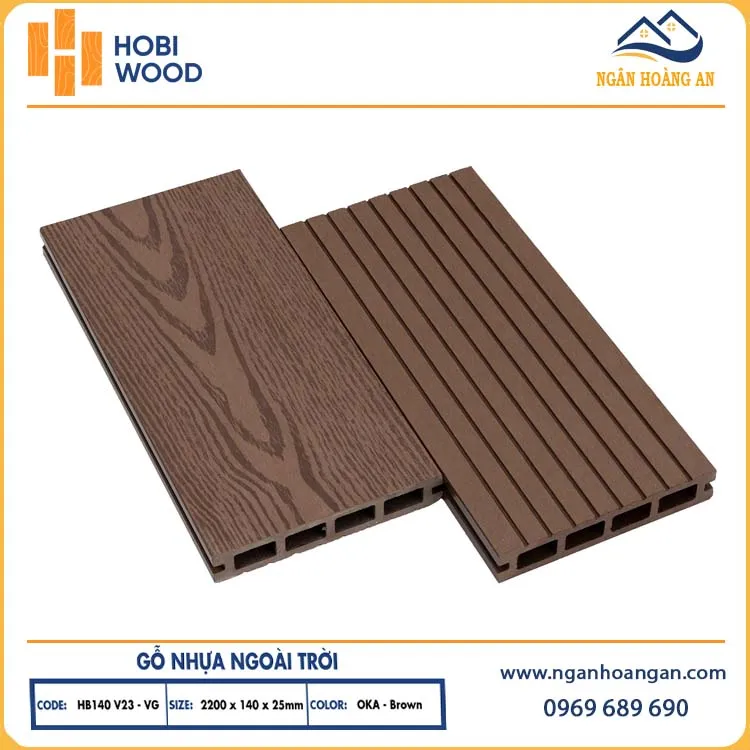 Sàn Gỗ Nhựa Ngoài Trời Hobiwood HB140V25-VG 