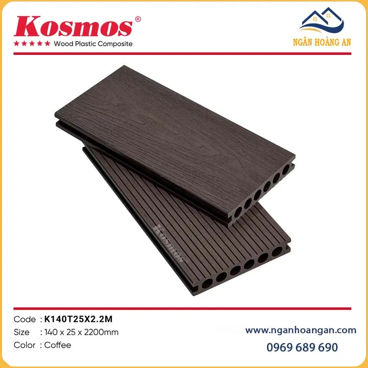 Tấm Ốp Sàn Lỗ Tròn Gỗ Nhựa Ngoài Trời Kosmos K140T25