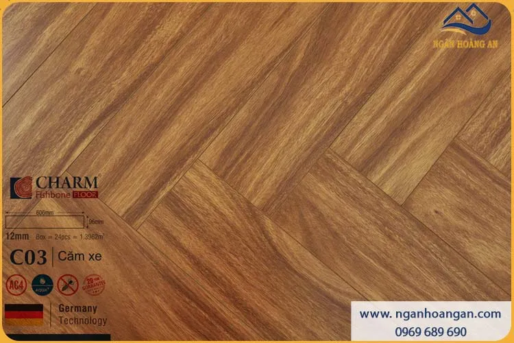 Sàn Gỗ Xương Cá Cao Cấp Charmwood C03 12mm
