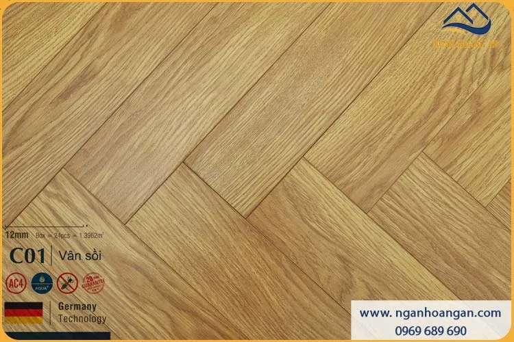 Sàn Gỗ Xương Cá Charmwood C01 Dày 12mm
