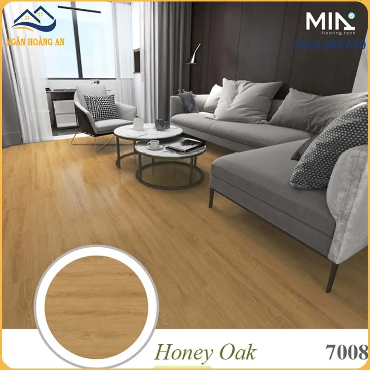 Sàn Nhựa Giả Gỗ Vinyl Hèm Khóa MIA MA 7008 Đế Cao Su 7mm