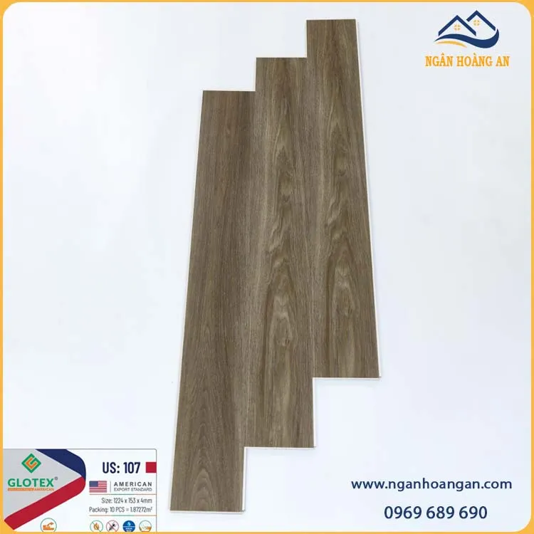 Sàn Nhựa Vinyl Hèm Khóa Đế Cao Su Glotex US107