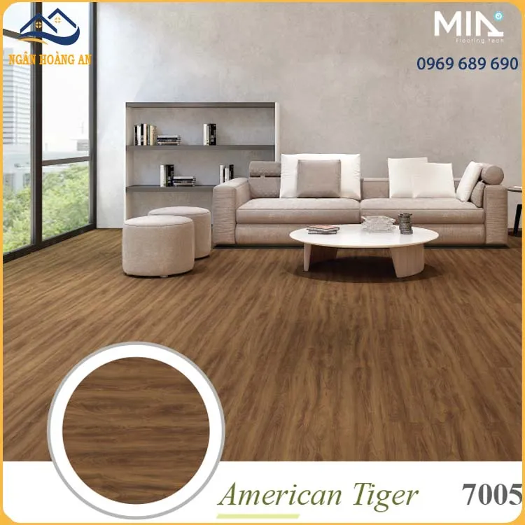 Sàn Nhựa Vinyl Hèm Khóa Giả Gỗ MIA MA 7005 Đế Cao Su 7mm