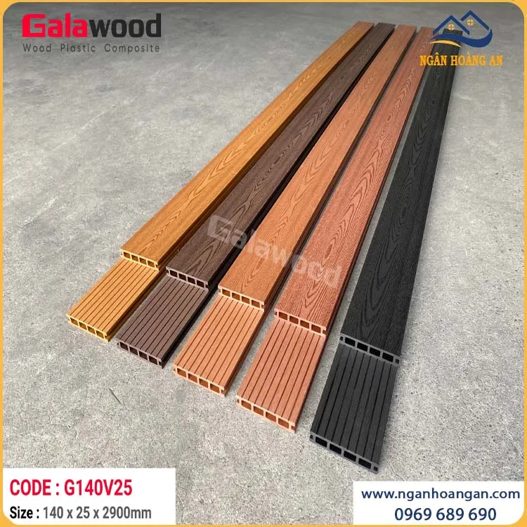 Sàn Ban Công Gỗ Nhựa Ngoài Trời Galawood G140V25 Black