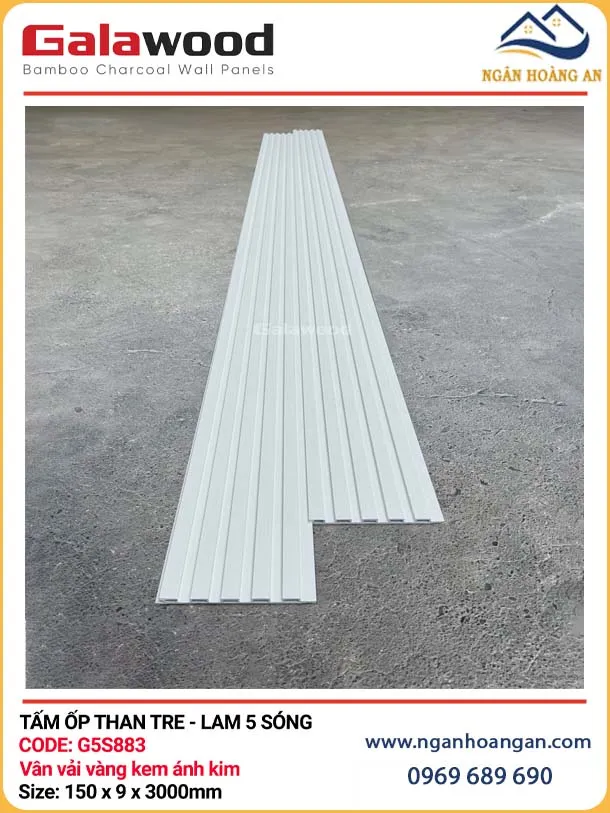 Lam Sóng Than Tre Vân Vải Vàng Kem Ánh Kim Galawood G5S883