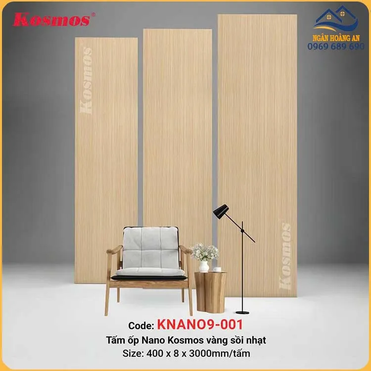 Tấm Ốp Nano Nhựa Giả Vân Gỗ Kosmos KNANO9-001