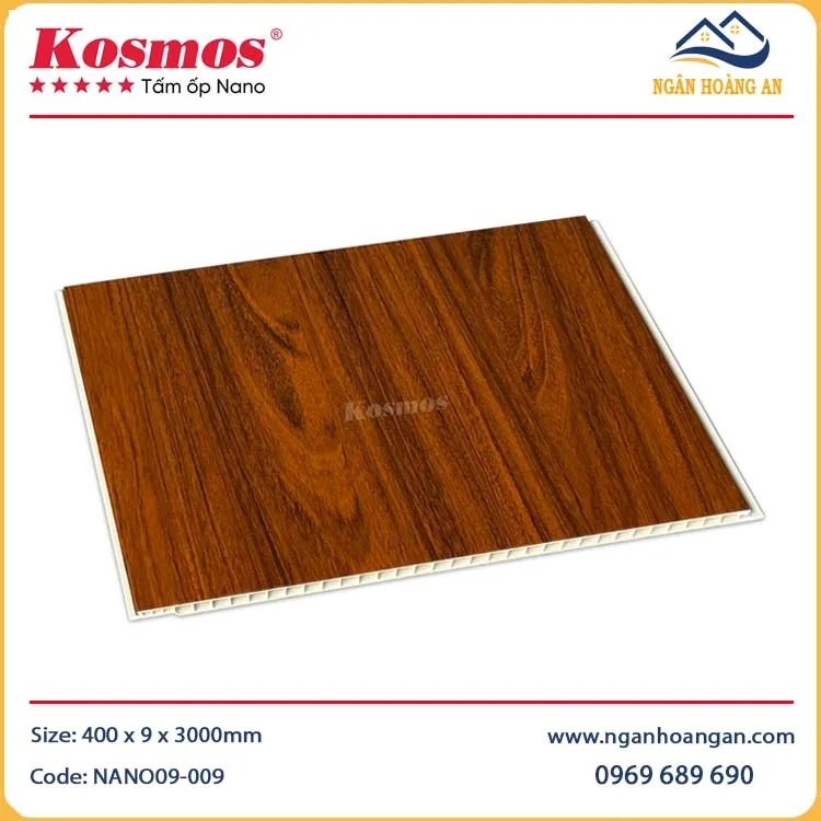 Tấm Nhựa Ốp Tường Nano Kosmos NANO9-009 Giả Vân Gỗ