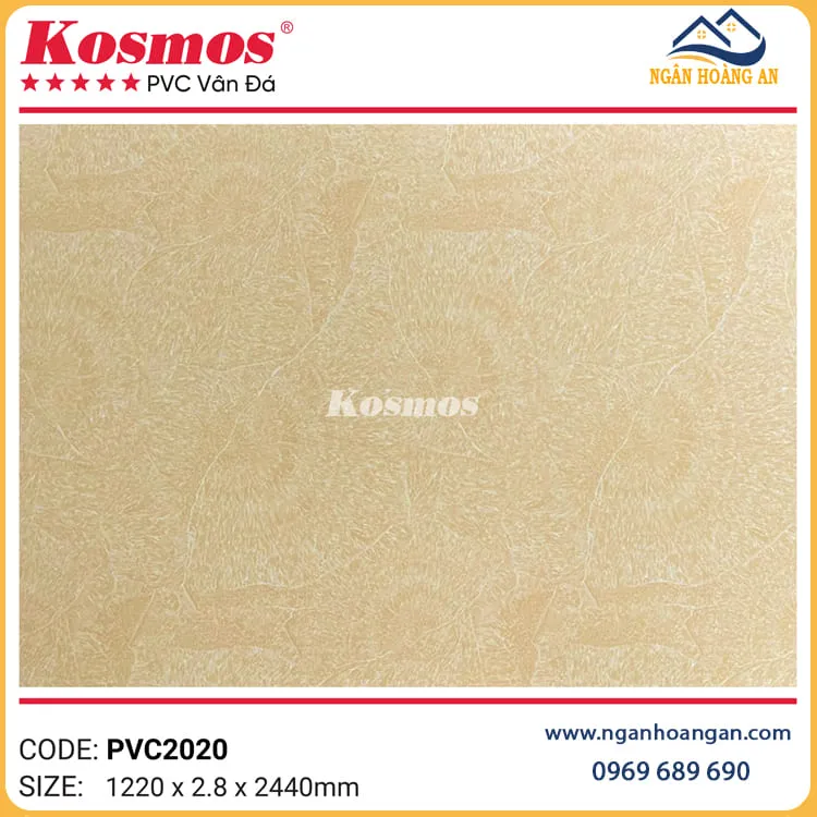 Tấm Nhựa Ốp Tường Nhựa PVC Giả Vân Đá Kosmos PVC2020