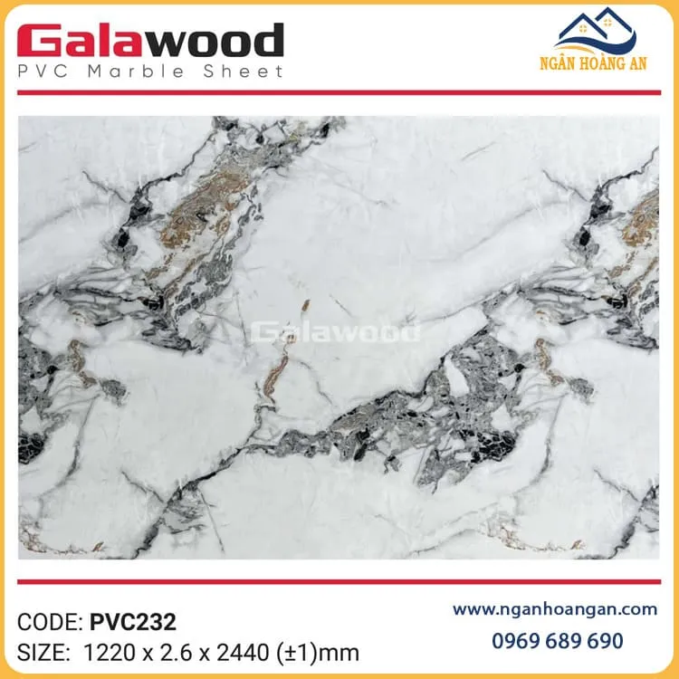 Tấm Nhựa Ốp Tường PVC Giả Đá Galawood PVC232