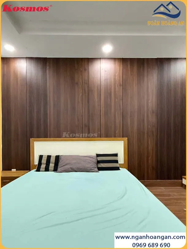 Tấm Ốp Đa Năng Sợi Than Tre Vân Gỗ Nâu Walnut Kosmos TT-825