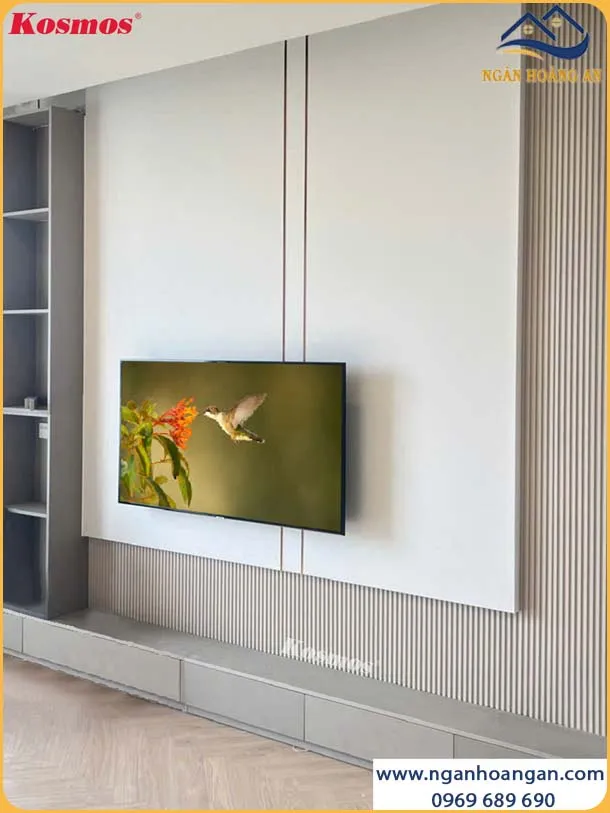 Tấm Ốp Lam Sóng Than Tre Kosmos 6S819 Vân Vải Vàng Ánh Kim