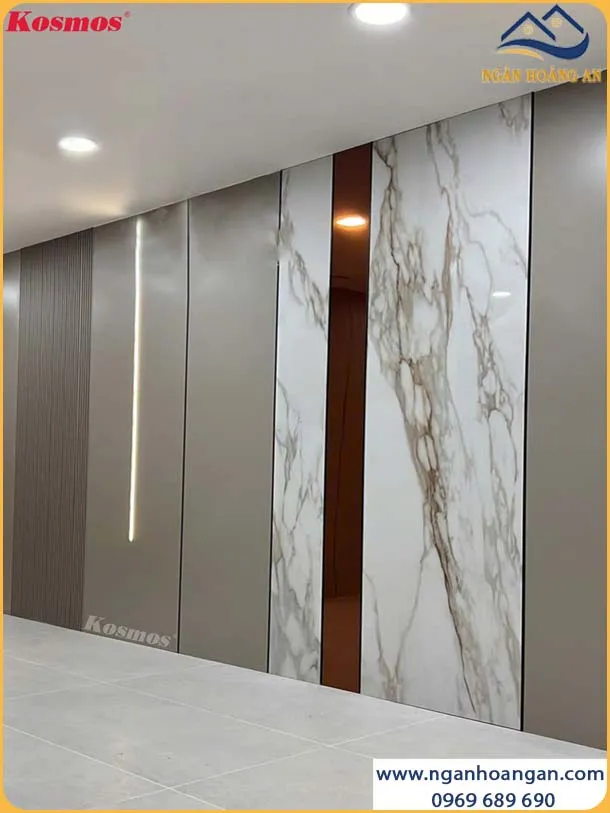 Tấm Ốp Đa Năng Sợi Than Tre Đơn Sắc Nâu Kosmos TT-817