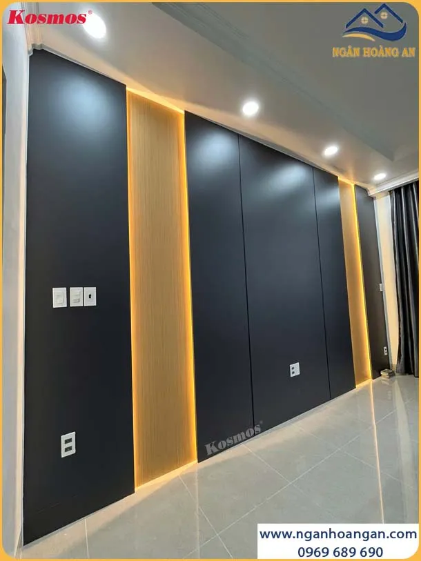 Ốp Tường Tấm Ốp Than Tre Đơn Sắc Xám Kosmos TT-818