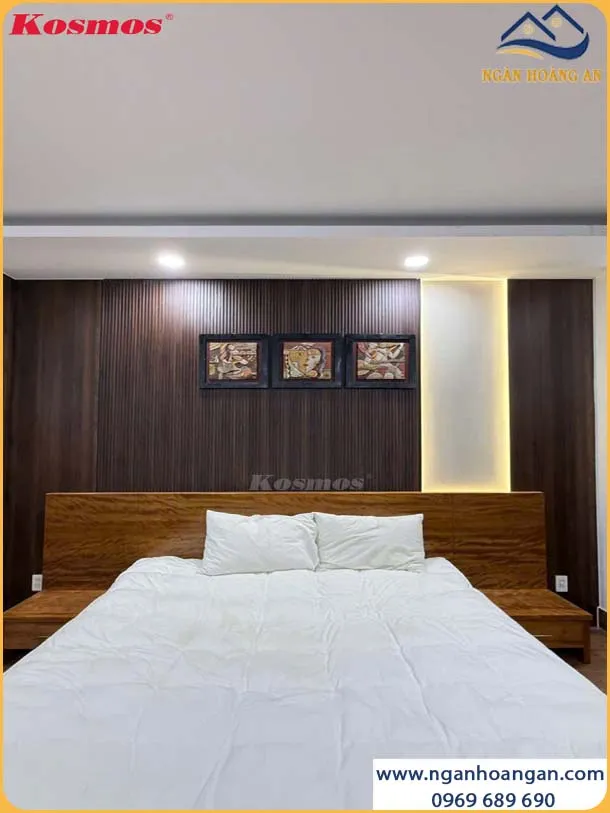 Tấm Ốp Than Tre Lam Sóng Kosmos 6S825 Vân Gỗ Nâu Walnut 