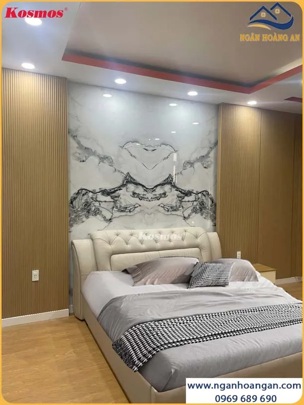 Tấm Ốp Than Tre Pandora Vân Đá PET Đối Xứng Kosmos TT-859